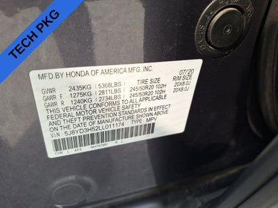 2020 Acura MDX Technology